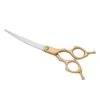 BITWIT Kitchen Baking, High-end Pet Grooming Scissors Color Grooming Scissors Small Mouth Finishing Scissors Up And Down Double Use (Color : Rose Gold Curved) -Dog Supply Store 31687yGeh6S