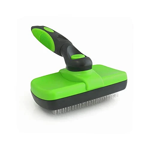 Self Cleaning Pet Slicker Brush Dogs Cats Grooming Brush Deshedding Tool For Cats Dogs With Short To Long Hair (Color : Green+Black) 6 Self Cleaning Pet Slicker Brush Dogs Cats Grooming Brush Deshedding Tool For Cats Dogs With Short To Long Hair (Color : Green+Black) - Image 4