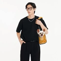 Dog Tote Bag Compatible With Hamburger Junk Food, Pet Purse Carrier For Small Dogs Pocket Bag, Shoulder Handles, Safety Tether, Pet Collapsible Tote Bag For Shopping, Subway -Dog Supply Store 31E0RgFD3eL