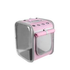 LEFEDA Pet Cat Carrier Backpack Portable For Small Dogs Cats Space Capsule Cage Breathable Cat Travel Outdoor Shoulder Bag Pet Supplies Pet Backpack Carrier (Color : Pink)