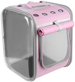 LEFEDA Pet Cat Carrier Backpack Portable For Small Dogs Cats Space Capsule Cage Breathable Cat Travel Outdoor Shoulder Bag Pet Supplies Pet Backpack Carrier (Color : Pink) -Dog Supply Store 31E7z6Mi28L. AC