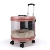 LEFEDA Cat Carrier Pet Trolley Case Dog Travel Transport Bag Transparent Wide View Handbag Outing Portable Backpack Bubble Box Pet Backpack Carrier (Color : Pink)
