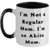 GENERIC I'm Not A Regular Mom. I'm An Akita Mom. Akita Dog Two Tone 11oz Mug, Fun Akita Dog Gifts, Cup For Dog Mom From Friends, Pet Toys, Cat Toys, Dog Toys, Pet Food, Cat Food, Dog Food