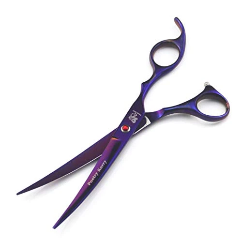 Purple Pet Cat Dog Grooming Scissors Set 5 Pieces Stainless Steel Professional Pet Trimmer Kit - 7.0 Inch Straight Cutting Scissors, Thinning Shears, Curved Scissors, Grooming Combs 6 Purple Pet Cat Dog Grooming Scissors Set 5 Pieces Stainless Steel Professional Pet Trimmer Kit - 7.0 Inch Straight Cutting Scissors, Thinning Shears, Curved Scissors, Grooming Combs - Image 4