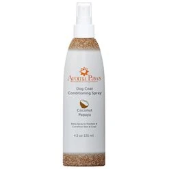 Aroma Paws Dog Coat Conditioning Spray - Pet-Friendly Detangler Spray With Natural Essential Oils For Dogs - Daily Dog Spray To Eliminate Odors And Knots - Coconut Papaya 4.5 Oz