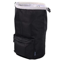 Dog Food Travel Container, Dog Food Travel Bag, Kibble Carrier 42 Cups 10L With Storage Front Pocket And Shoulder Strap For Travel, Hiking And Camping (Black)