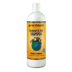 Earthbath Oatmeal & Aloe Pet Shampoo - Vanilla & Almond, Itchy & Dry Skin Relief, Soap-Free, For Dogs & Cats, 100% Biodegradable & Cruelty Free, Give Your Pet That Heavenly Scent - 16 Fl. Oz (1 Pack)