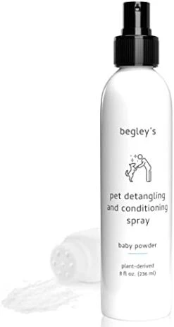 Begley's Natural Pet Detangling Spray - Premium Essential Oil Scented Detangler Spray For Dogs, Puppies & Cats - Dog Leave In Conditioner Spray - Dematting Spray For Dogs & Pets - 16 Oz, Baby Powder -Dog Supply Store 31lGZp7mAkL. AC