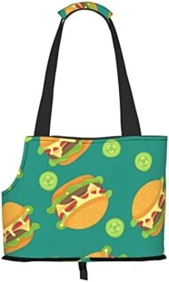 Dog Tote Bag Compatible With Hamburger Junk Food, Pet Purse Carrier For Small Dogs Pocket Bag, Shoulder Handles, Safety Tether, Pet Collapsible Tote Bag For Shopping, Subway -Dog Supply Store 31psbSJa3L. AC