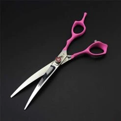 Pet Grooming Scissors Upscale Cat Dog 4 Pcs Set Pink Paint Handle Professional Trimmer Kit Premium 7.0 Inch 6CR Steel Beauticians Straight Cutting & Thinning & Curved Shears Combs -Dog Supply Store 31yNoru9sSL