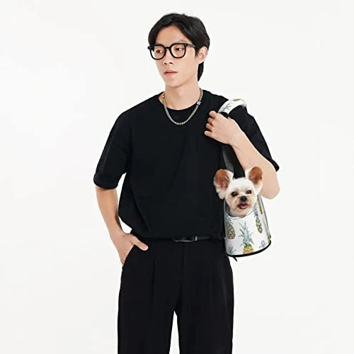 Mqgmz Fashion Pineapples Print Pet Carrier Tote Bag With Pocket Safety - Amazing Design 5 Mqgmz Fashion Pineapples Print Pet Carrier Tote Bag With Pocket Safety - Amazing Design - Image 3