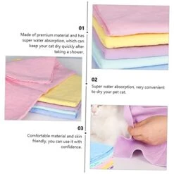 Ipetboom 10 Pcs Cat Bath Towel Quick Dry Towel Microfiber Towel Soft Towels Wearable Dog Towel Dry Pet Bath Towels Microfiber Bath Dog Towel Pet Absorbent Towel Bathing Cat Towel Supplies -Dog Supply Store 410MFGjdutL