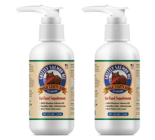 Grizzly 2 Pack Of Salmon Oil Cat Food Supplement, 4 Ounces Per Bottle 3 Grizzly 2 Pack Of Salmon Oil Cat Food Supplement, 4 Ounces Per Bottle