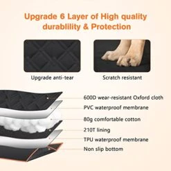 Furpezoo Dog Car Seat Cover For Back Seat (135x122cm), 100% Waterproof & Nonslip Car Weat Cover Bench With Side Flaps Protector, Pet Car Boot Liner Scratch Proof Back Seat, For Cars, Trucks & SUVs -Dog Supply Store 410r7ukDGEL