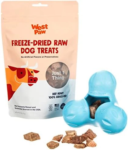 WEST PAW Dog Chew Toy And Puppy Training Treats Bundle, Zogoflex Tux Treat Dispensing Dog Chew Toy, Granny Smith, Small And Beef Heart Freeze-Dried Raw Dog Treats, Made In USA 5 WEST PAW Dog Chew Toy And Puppy Training Treats Bundle, Zogoflex Tux Treat Dispensing Dog Chew Toy, Granny Smith, Small And Beef Heart Freeze-Dried Raw Dog Treats, Made In USA - Image 3