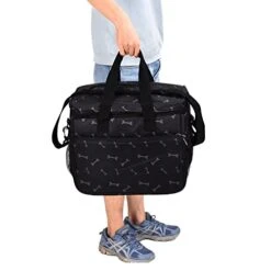 01 02 015 Oxford Cloth Dog Travel Bag, Multi Function Pockets Anti Scratch Pet Food Storage Bag Lined Large Capacity Convenient For Snack For Diaper For Outdoor -Dog Supply Store 411ch0itjCL