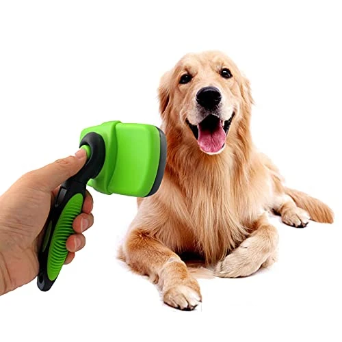 Self Cleaning Pet Slicker Brush Dogs Cats Grooming Brush Deshedding Tool For Cats Dogs With Short To Long Hair (Color : Green+Black) 4 Self Cleaning Pet Slicker Brush Dogs Cats Grooming Brush Deshedding Tool For Cats Dogs With Short To Long Hair (Color : Green+Black) - Image 2