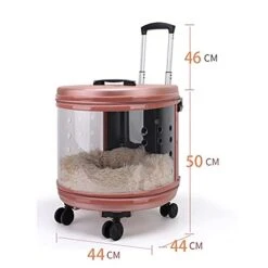 AYENCI Pet Backpack, Cat Carrier Pet Trolley Case Dog Travel Transport Bag Transparent Wide View Handbag Outing Portable Backpack Bubble Box (Color : Pink) -Dog Supply Store 412hWWliRiL