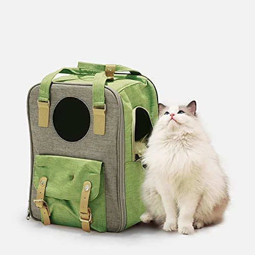 LEFEDA Fashion Portable Dog Cat Carrier Bag Japanese Outdoor Pet Double Shoulder Backpack For Small Dog Cat Breathable Mesh Travel Bag Pet Backpack Carrier (Color : Green) 6 LEFEDA Fashion Portable Dog Cat Carrier Bag Japanese Outdoor Pet Double Shoulder Backpack For Small Dog Cat Breathable Mesh Travel Bag Pet Backpack Carrier (Color : Green) - Image 4