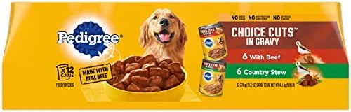 PEDIGREE CHOICE CUTS IN GRAVY Adult Canned Soft Wet Dog Food Variety Pack, With Beef And Country Stew, 13.2 Oz. Cans (Pack Of 12) 6 PEDIGREE CHOICE CUTS IN GRAVY Adult Canned Soft Wet Dog Food Variety Pack, With Beef And Country Stew, 13.2 Oz. Cans (Pack Of 12) - Image 4
