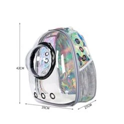 LEFEDA Pet Transparent Cat Bag Cat Space Capsule Cat Backpack Summer Diaper Bag Dog Portable Bag Schoolbag Pet Backpack Carrier (Color : Gray) -Dog Supply Store 41486yYQBKL