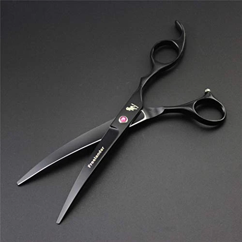 Professional 7.0 Inch High-End Pet Cat Dog Grooming Scissors Black Set 6 Pieces 6CR Steel Pet Trimmer Kit - Straight Cutting Scissors, Thinning Shears, Curved Scissors, Combs 4 Professional 7.0 Inch High-End Pet Cat Dog Grooming Scissors Black Set 6 Pieces 6CR Steel Pet Trimmer Kit - Straight Cutting Scissors, Thinning Shears, Curved Scissors, Combs - Image 2