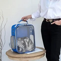 LEFEDA Large Space Cat Carrier Bags Breathable Dog Cat Backpack Travel Space Capsule Cage Pet Transport Bag Carrying For Cats Hand Bag Pet Backpack Carrier (Color : Black) -Dog Supply Store 416OwnKY7lL