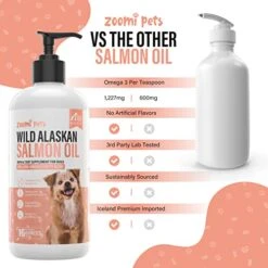Wild Alaskan Salmon Oil For Dogs Skin And Coat (16oz) - Omega 3 Liquid Fish Oil Supplement For Dog Allergy Relief - Supports Hip And Joint, Itchy Skin Relief & Shedding - Dog Skin And Coat Supplement -Dog Supply Store 417a6rSSWJL