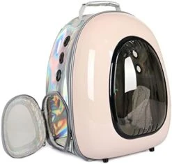 LEFEDA Window Breathable Travel Bag Astronaut Space Capsule Pet Carrier Backpack For Cat Dog Pet Backpack Carrier (Color : Pink, Size : M) -Dog Supply Store 417pQvEWe6L. AC