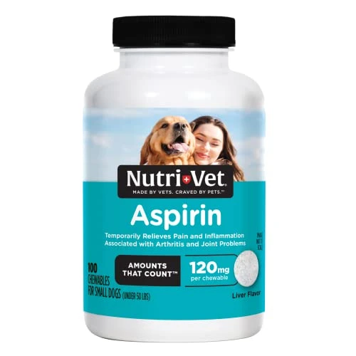 Nutri-Vet Aspirin For Dogs | Dogs Under 50lbs | 120 Mg | 100 Count (Pack Of 1) 3 Nutri-Vet Aspirin For Dogs | Dogs Under 50lbs | 120 Mg | 100 Count (Pack Of 1)
