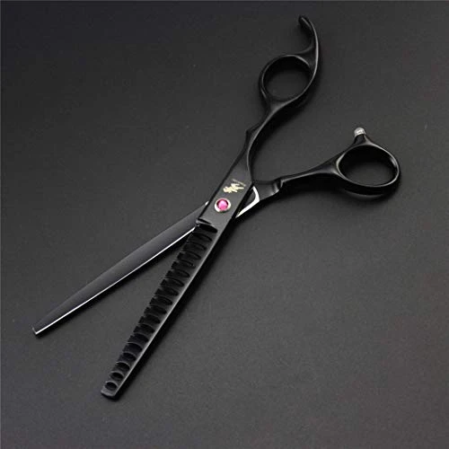 Professional 7.0 Inch High-End Pet Cat Dog Grooming Scissors Black Set 6 Pieces 6CR Steel Pet Trimmer Kit - Straight Cutting Scissors, Thinning Shears, Curved Scissors, Combs 5 Professional 7.0 Inch High-End Pet Cat Dog Grooming Scissors Black Set 6 Pieces 6CR Steel Pet Trimmer Kit - Straight Cutting Scissors, Thinning Shears, Curved Scissors, Combs - Image 3