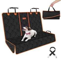 Furpezoo Dog Car Seat Cover For Back Seat (135x122cm), 100% Waterproof & Nonslip Car Weat Cover Bench With Side Flaps Protector, Pet Car Boot Liner Scratch Proof Back Seat, For Cars, Trucks & SUVs