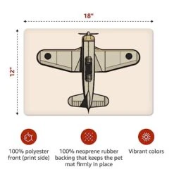 GENERIC Airplane Print Pet Food Mat - Presents For Pets - Creative Pet Presents -Dog Supply Store 419ppiskkCL