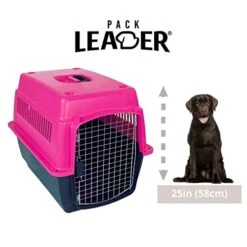 PACK LEADER Duna Travel Carrier Cage For Medium Breeds Or Cats Rigid Material Portable With Metal Door Up To 13 Kg Size 52 X 58 X 71 Cm Includes A Food Plate | Pink 9 PACK LEADER Duna Travel Carrier Cage For Medium Breeds Or Cats Rigid Material Portable With Metal Door Up To 13 Kg Size 52 X 58 X 71 Cm Includes A Food Plate | Pink -Dog Supply Store 41Au0qYyBJL