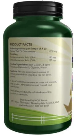 NOW Pet Health, Omega 3 Supplement, Formulated For Cats & Dogs, NASC Certified, 180 Softgels 10 NOW Pet Health, Omega 3 Supplement, Formulated For Cats & Dogs, NASC Certified, 180 Softgels -Dog Supply Store 41BiNLRCaEL
