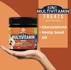 SUNNYCHEWS 8 In 1 Dog Multivitamins Chewable, Multivitamin For Dogs With Glucosamine Chrondrotin For Dogs, Itching, Aller Immune, Hip And Joint Chews With Dog Omega 3 Supplement, All Age, 12oz 10 SUNNYCHEWS 8 In 1 Dog Multivitamins Chewable, Multivitamin For Dogs With Glucosamine Chrondrotin For Dogs, Itching, Aller Immune, Hip And Joint Chews With Dog Omega 3 Supplement, All Age, 12oz -Dog Supply Store 41BlYmjh5JL
