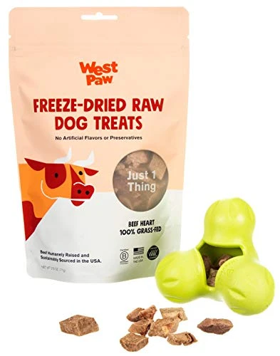 WEST PAW Dog Chew Toy And Puppy Training Treats Bundle, Zogoflex Tux Treat Dispensing Dog Chew Toy, Granny Smith, Small And Beef Heart Freeze-Dried Raw Dog Treats, Made In USA 3 WEST PAW Dog Chew Toy And Puppy Training Treats Bundle, Zogoflex Tux Treat Dispensing Dog Chew Toy, Granny Smith, Small And Beef Heart Freeze-Dried Raw Dog Treats, Made In USA