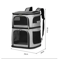 LEFEDA Breathable Double-Decker Pet Bag Outdoor Portable Foldable Cat Backpack Wear-Resistant Dog Carrier Backpack Cat Carrier Pet Backpack Carrier (Color : Black) -Dog Supply Store 41D3H8KTuVL