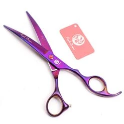 Professional 3 Pcs Pet Hair Grooming Scissors Set Cat Dog Premium Stainless Steel Trimmer Purple Kit 7.0 Inch Straight Cutting, Thinning, Curved Shears, Grooming Combs Hairdressing Supplies 8 Professional 3 Pcs Pet Hair Grooming Scissors Set Cat Dog Premium Stainless Steel Trimmer Purple Kit 7.0 Inch Straight Cutting, Thinning, Curved Shears, Grooming Combs Hairdressing Supplies -Dog Supply Store 41EKQmrxdXL