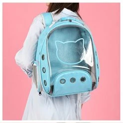 JOZZY Pet Travel Bag Pet Backpack, Solid Color Cat Bag, Transparent Space Bag, Go Out Portable Space Capsule Dog Backpack (Color : Gray) -Dog Supply Store 41F4Aw3yPRL