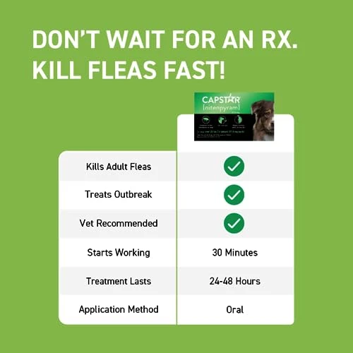 CAPSTAR (nitenpyram) Oral Flea Treatment For Dogs, Fast Acting Tablets Start Killing Fleas In 30 Minutes, Medium & Large Dogs (Over 25 Lbs), 6 Doses 4 CAPSTAR (nitenpyram) Oral Flea Treatment For Dogs, Fast Acting Tablets Start Killing Fleas In 30 Minutes, Medium & Large Dogs (Over 25 Lbs), 6 Doses - Image 2