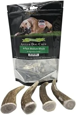 Deluxe Naturals Elk Antler Chews For Dogs | Naturally Shed USA Collected Elk Antlers | All Natural A-Grade Premium Elk Antler Dog Chews | Product Of USA, 1-LB Pack Large Cuts -Dog Supply Store 41FdHmAwPSL. AC