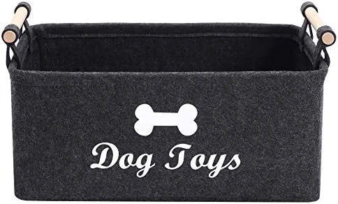 Morezi Felt Pet Toy Box And Dog Toy Box Storage Basket Chest Organizer - Perfect For Organizing Pet Toys, Blankets, Leashes And Food - Dog Toy - Dark Grey 13 Morezi Felt Pet Toy Box And Dog Toy Box Storage Basket Chest Organizer - Perfect For Organizing Pet Toys, Blankets, Leashes And Food - Dog Toy - Dark Grey - Image 11