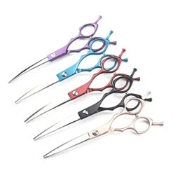 BITWIT Kitchen Baking, High-end Pet Grooming Scissors Color Grooming Scissors Small Mouth Finishing Scissors Up And Down Double Use (Color : Rose Gold Curved) -Dog Supply Store 41HTytag74S 1