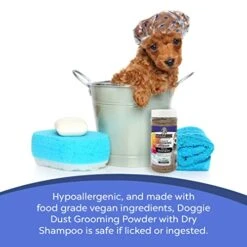 Doggie Dust Colored Grooming Powder With Dry Shampoo For Easy Brushing Of Dog Mats And Tangles, White 8oz -Dog Supply Store 41IMWPcqwEL