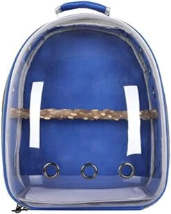 Pet Parrot Carrier Bird Travel Bag Backpack Space Capsule Transparent Backpack Breathable Parrot For Hiking (Gray) -Dog Supply Store 41JTf15z4 S. AC