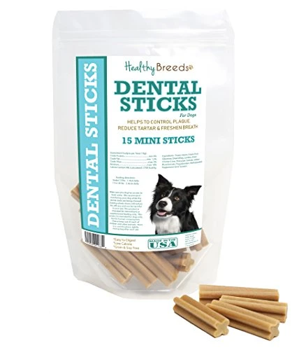 Healthy Breeds Border Collie Dental Sticks Minis 15 Count 3 Healthy Breeds Border Collie Dental Sticks Minis 15 Count