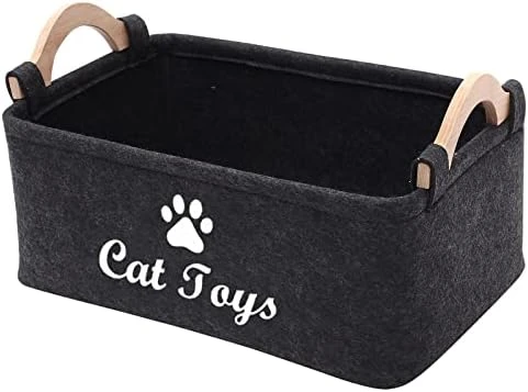 Morezi Felt Pet Toy Box And Dog Toy Box Storage Basket Chest Organizer - Perfect For Organizing Pet Toys, Blankets, Leashes And Food - Dog Toy - Dark Grey 12 Morezi Felt Pet Toy Box And Dog Toy Box Storage Basket Chest Organizer - Perfect For Organizing Pet Toys, Blankets, Leashes And Food - Dog Toy - Dark Grey - Image 10