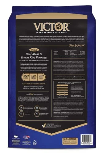 Victor Super Premium Dog Food – Select - Beef Meal & Brown Rice Formula – Gluten Free Beef Meal Dry Dog Food For All Normally Active Dogs Of All Life Stages, 40 Lbs 4 Victor Super Premium Dog Food – Select - Beef Meal & Brown Rice Formula – Gluten Free Beef Meal Dry Dog Food For All Normally Active Dogs Of All Life Stages, 40 Lbs - Image 2