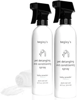 Begley's Natural Pet Detangling Spray - Premium Essential Oil Scented Detangler Spray For Dogs, Puppies & Cats - Dog Leave In Conditioner Spray - Dematting Spray For Dogs & Pets - 16 Oz, Baby Powder -Dog Supply Store 41LX6hMsH3L. AC